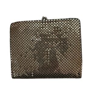 Vintage 60's Whiting and Davis Silver Mesh Wallet w Kiss Lock Closure Exc Cond